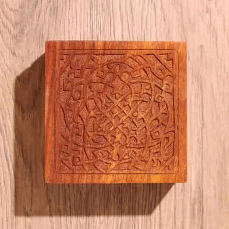 Carved box 10x10x6 cm, shisham tree-3