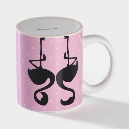 Mug - chameleon ceramic shade “Flamingo”, 350 ml, pink color-3