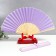 Fan bamboo, textiles h = 21 cm "monocet" in a box, lilac