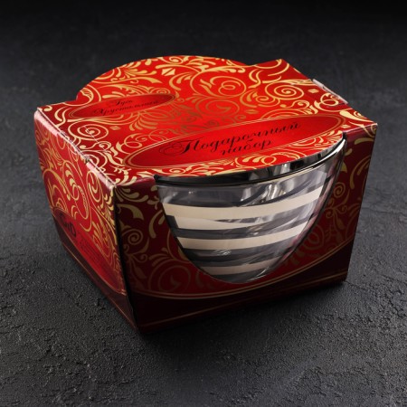 Set of salad bowls "Serpentine", 3 items: 1.75, 800 ml, 250 ml, gold spraying color-2