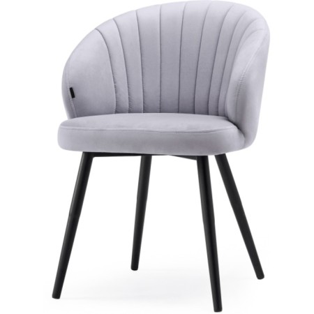Stool on a metal frame Banbu metal/velor, black/gray 54x50x76 cm-5