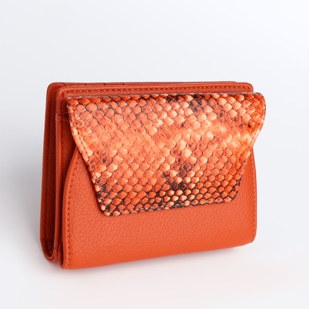 Women's wallet on a magnet, orange color