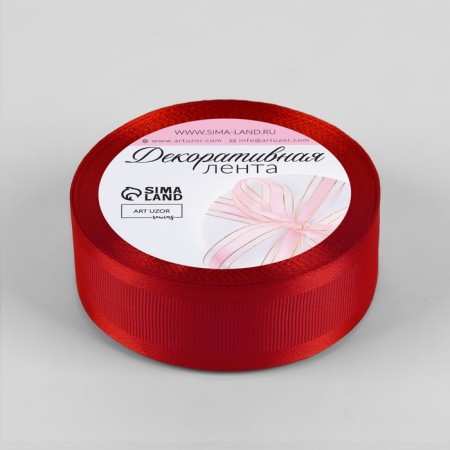 The tape is decorative, repression/satin, 25 mm, 9.1 ± 0.5 m, red No. 26-1