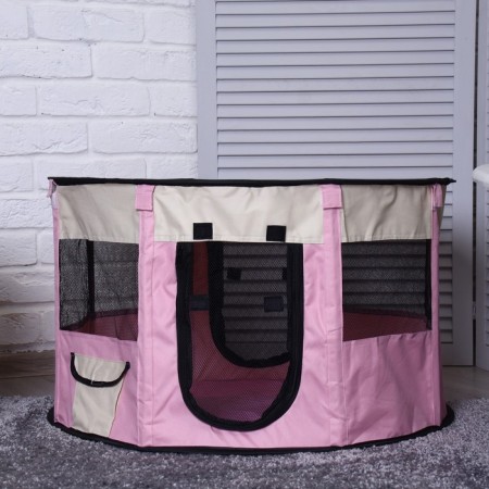 Animal aviary, tent, round, 70 x 40 cm, pink-3