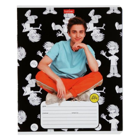 Notebook 12 sheets, in a cage, “Vlad paper”, cover coated cardboard, offset block, mix-5