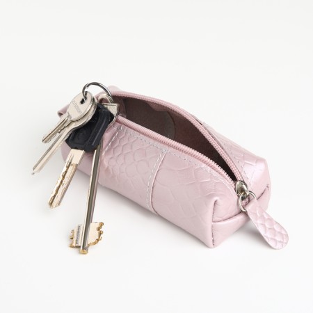 Pocket Key on the zipper, Textura, length 12.5 cm, ring, pink color-4