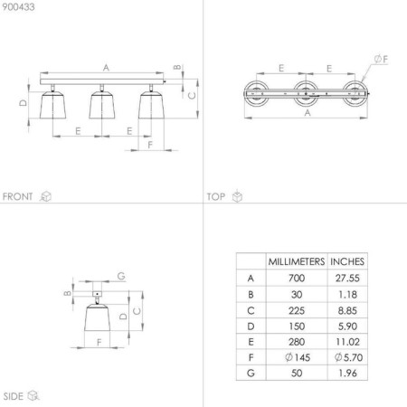 COTORRO SST, E27 3x25W-4