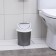 Garbage bucket, 4 l, with a mobile lid, the color is gray-white