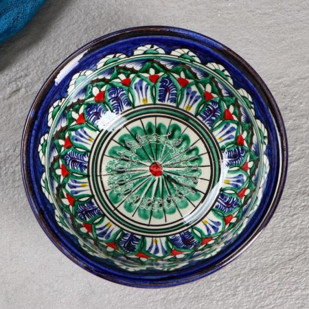 Rishtan ceramics "Patterns" 14.5 cm, small, blue-1