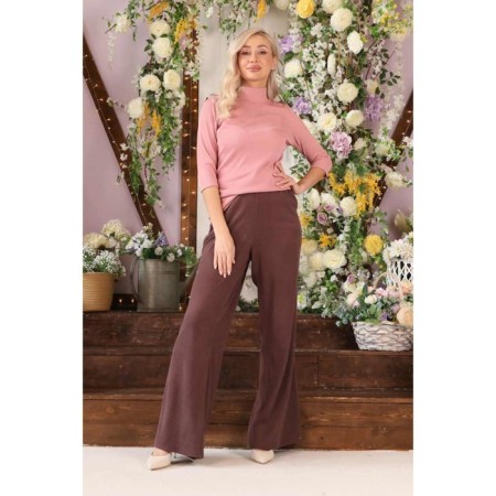 Female trousers, size 46, brown color-1