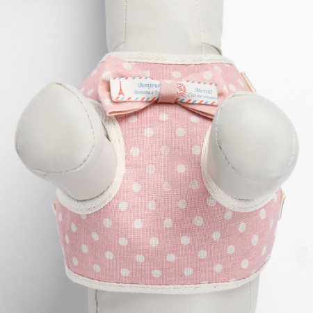 A set with a soft slope "peas", size m, leash 120 x 1.5 cm, og 34-66 cm, pink-7