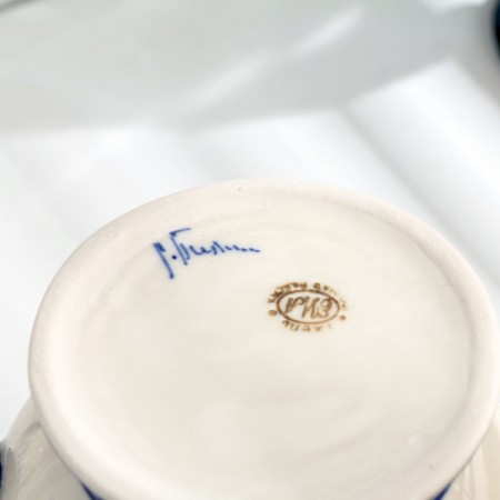 Kuzatoy kettle, gzhel, porcelain, 22x22 cm-5