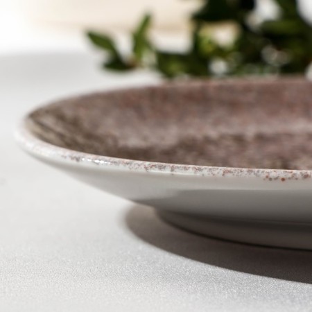 Porcelain plate flat Natur Sand, D = 16.5 cm, brown color-2