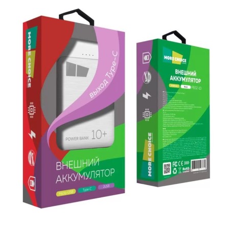 External battery More Choice PB32-10, 10,000 mAh, 2xusb, 2.1 a, white-3
