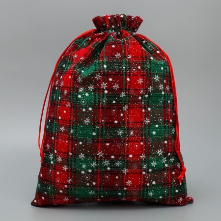 Bag gift canvas “Frost and Sun”, snowflakes, 30 x 40 cm +/- 1.5 cm, New Year