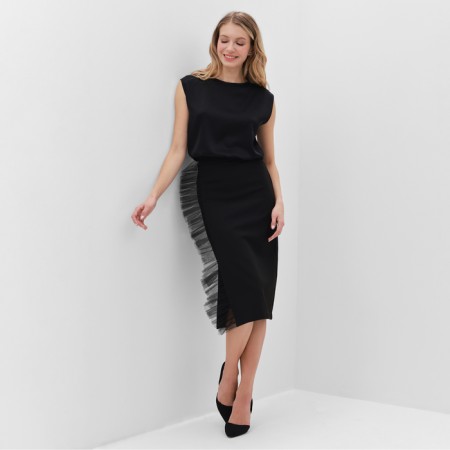 Top female minku: Casual Collection Black color, size 42-5
