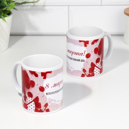 Sublimation mug “Since March 8! Petals ", with application-1