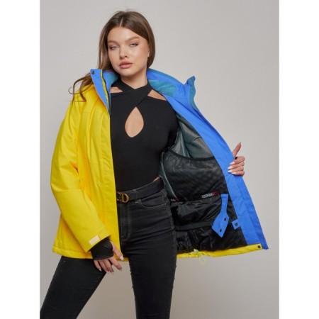 Ski jacket female, size 46, yellow color-9