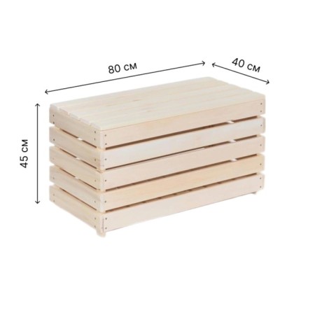 Bench with a box, 80 × 40 × 45cm, from linden-4