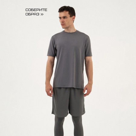 Male T -shirt, basic, size XL (52), gray color-8