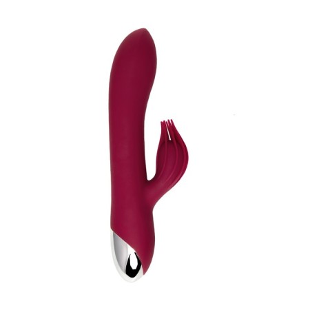 Vibrator with clitoral stimulant L’Eroina by Toyfa Sangra, silicone, burgundy, 20.5 cm-1