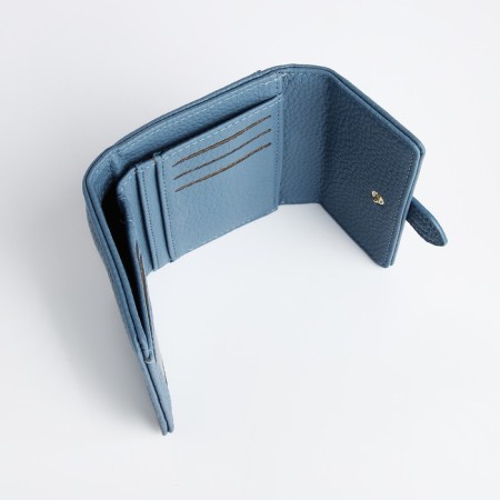 Women's wallet on the button, blue color-3