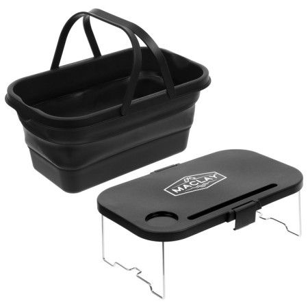 Folding basket for picnic, 47x26x24 cm, table 45x29x17 cm, black color-6