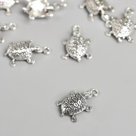 Decor for creativity Metal "Turtle" silver 1.7x1.4 cm