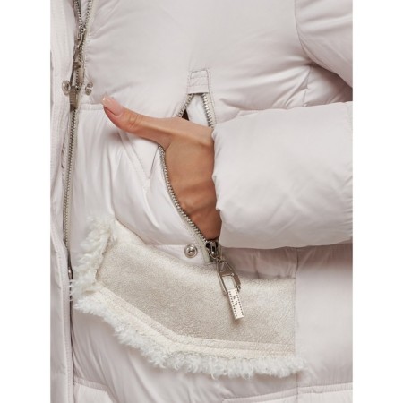 Coat insulated winter female, size 52, beige color-11