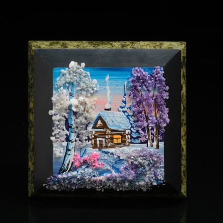 The box with the landscape "Winter", stone baby, coil-8