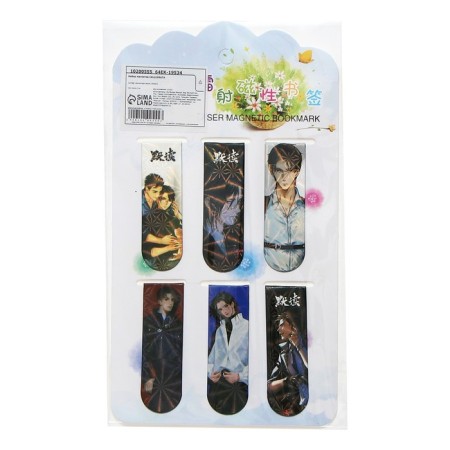 A set of magnetic bookmark for books Calligrata 6 pieces, "anime", mix-12