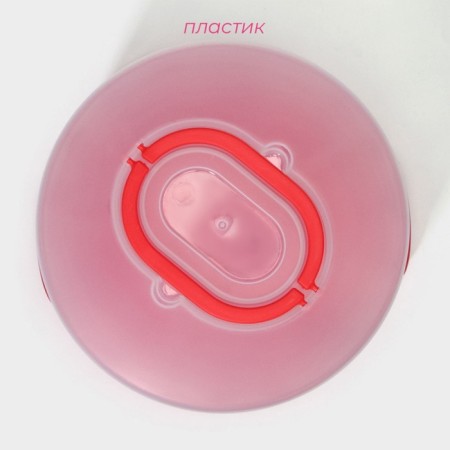 Tortopic with a lid, a removable stand for cakes, 11 cells, 30.5 × 21.5 cm, red color-1