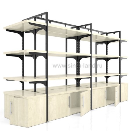 An island rack drive with doors l = 660 mm, maple color-1