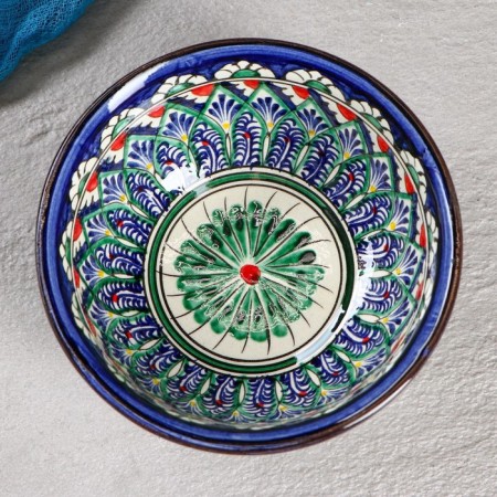 Rishtan ceramics "Patterns" 14.5 cm, small, blue-4