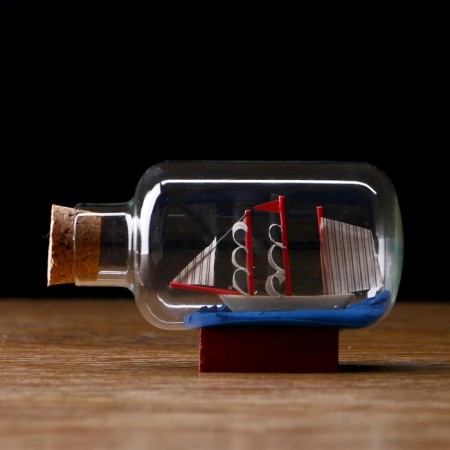 Ship "Anna" in a bottle, sails mix, 7.5*4.2*5cm-1
