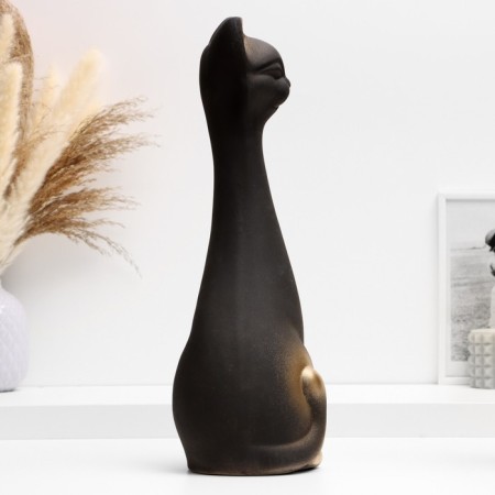 Figure "Cat" Black in gold, 14x40x15cm-3