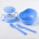 A set of children's dishes, 4 items: bowl, spoon, fork, chip with solid nose 200 ml, MIX color