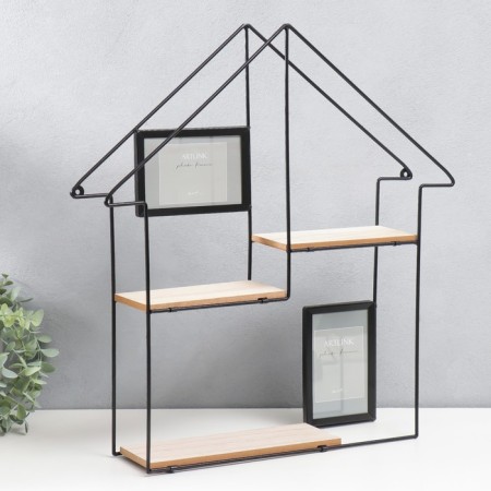 Photo frame-collage with shelf (2 photos) 10x15 cm-2
