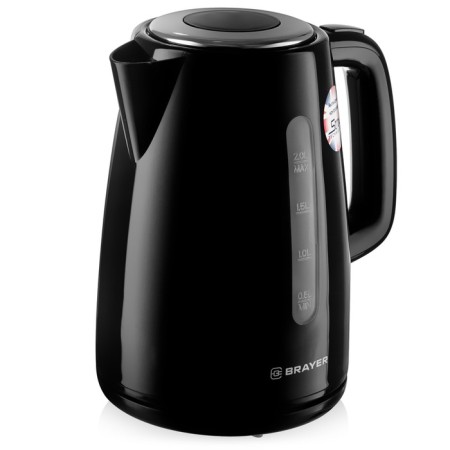 Electric kettle Brayer 1058BR-BK, plastic, 2 l, 2200 watts, black-1
