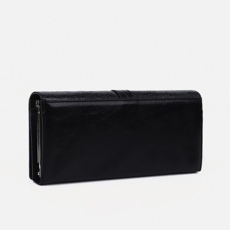 Women's wallet on magnets, black color-1