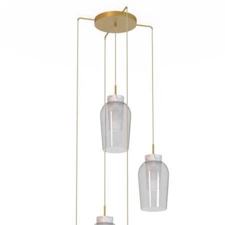Mantra Nora, E27, 5x20W chandelier, gold color, marble