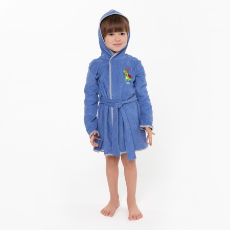 Dark blue/dinosaurus robe, height 110, Makra, 100% cotton-3