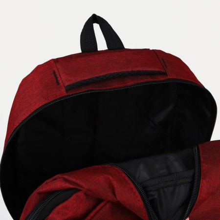Male backpack on a zipper, 2 lightning departments, 5 external pockets, burgundy color-5