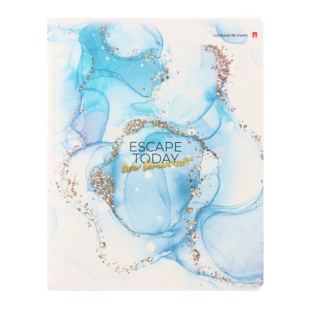 A notebook of 96 sheets in the cage "marble", the cover coated cardboard, matte lamination, mix-6
