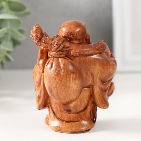NECKE Polystone under the tree "Hothey. With a bag of wealth" 6.7x6.7x9 cm-2