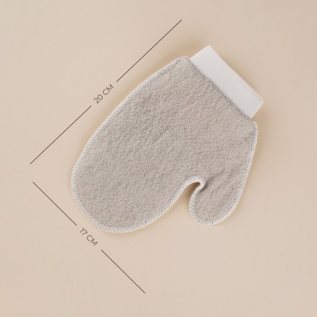Moocchka - Massage mittens SL Home "Ortika", cotton, 20 × 17 cm, beige color-1