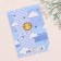 Birth certificate "Airy balls" embossing, blue background, a5