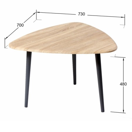 Comeric table "Queens", 700 × 730 × 480 mm, sonoma oak color-3