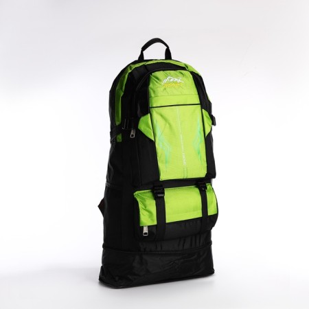 A backpack on a zipper with an increase, 65l, 4 external pockets, green color-3