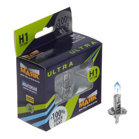 Lamp car lighthouse Ultra Super Light+100%, H1, 12 V, 55 W, set 2 pcs-1